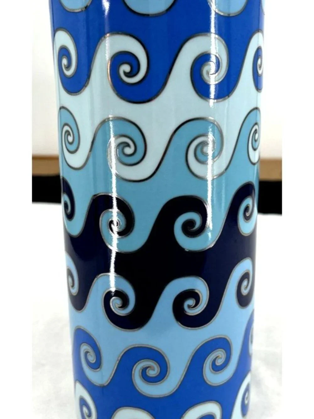 Jonathan Adler Carnaby Waves Modern Porcelain Cylinder Vase 9